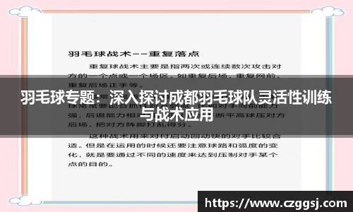 羽毛球专题：深入探讨成都羽毛球队灵活性训练与战术应用