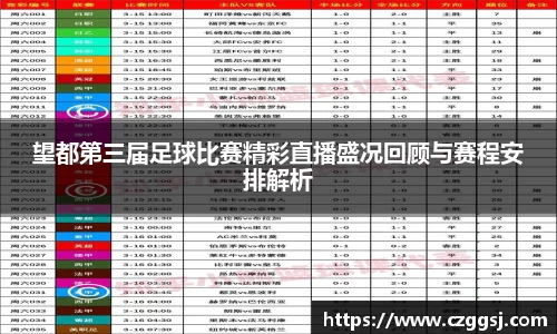 望都第三届足球比赛精彩直播盛况回顾与赛程安排解析